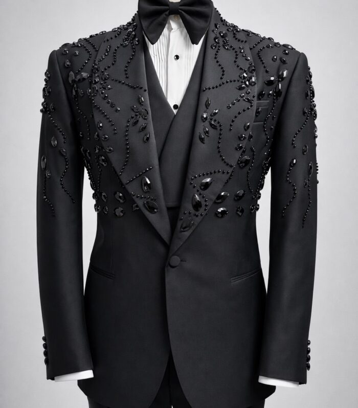 Obsidian Elegance Embellished Tuxedo