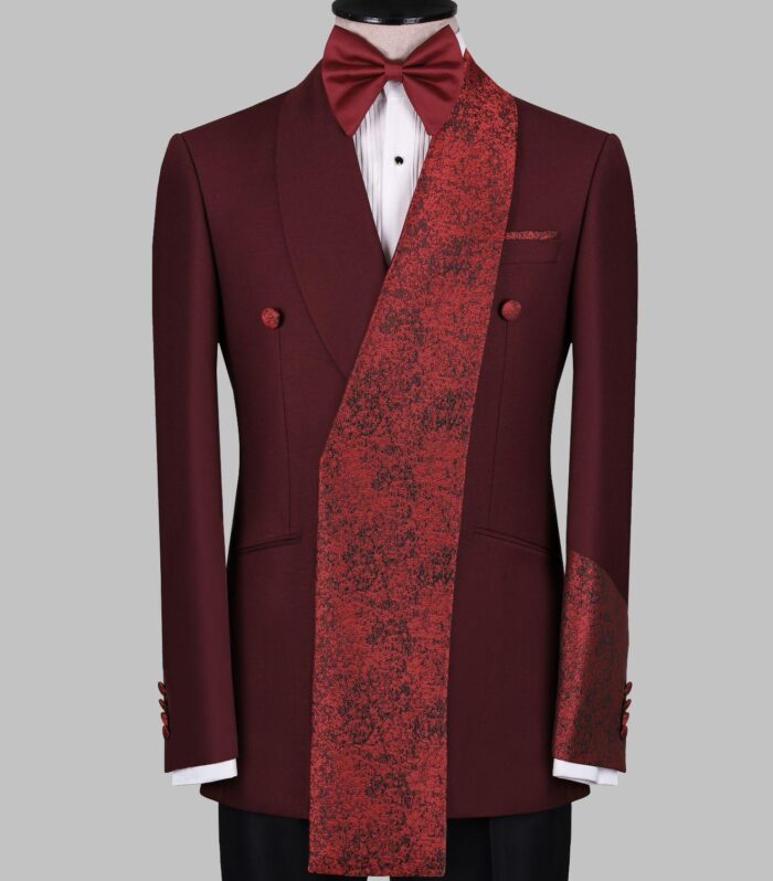 Burgundy Monarch Drape Tuxedo