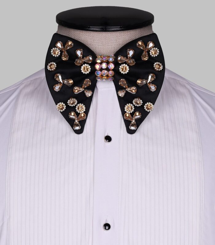 Noir Rosette Jewel Bow Tie